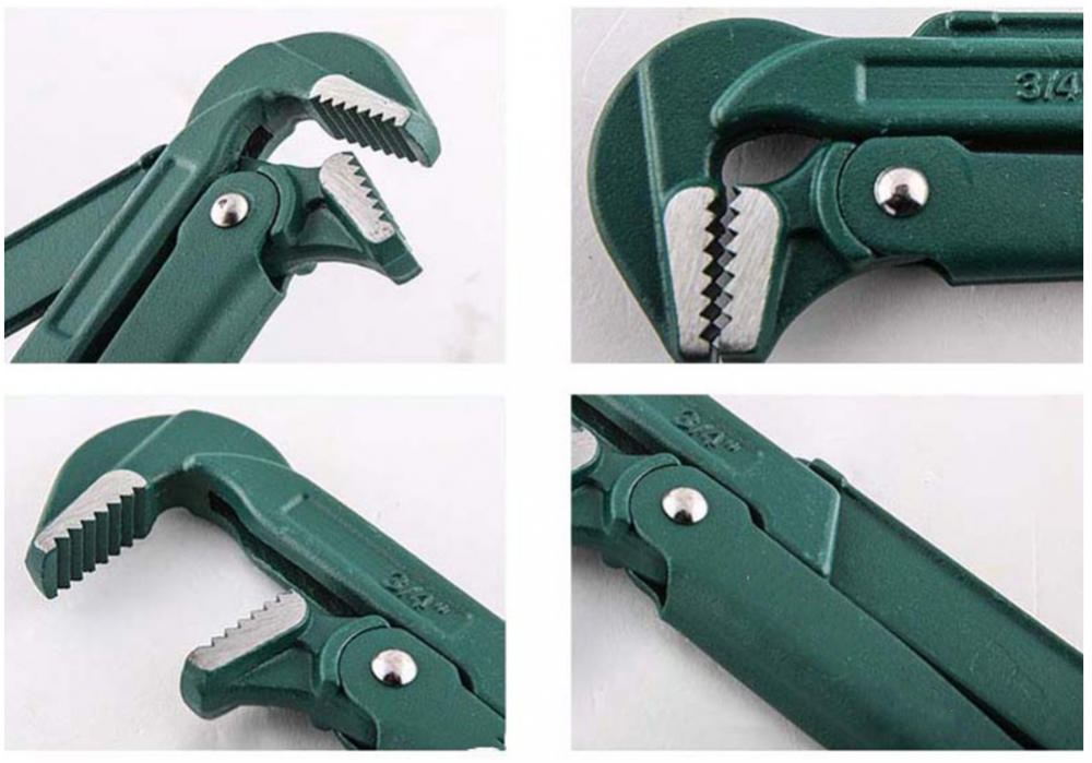 Bent Nose Pipe Wrench With Dipped Handle