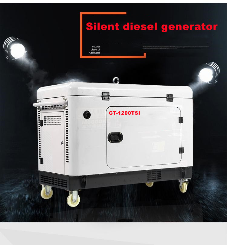 5kw-15kw four-wheel mobile silent diesel generator enclosed