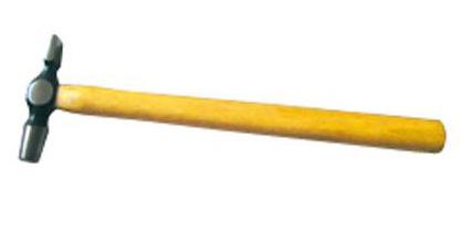 Cross-peen hammer with wooden handle
